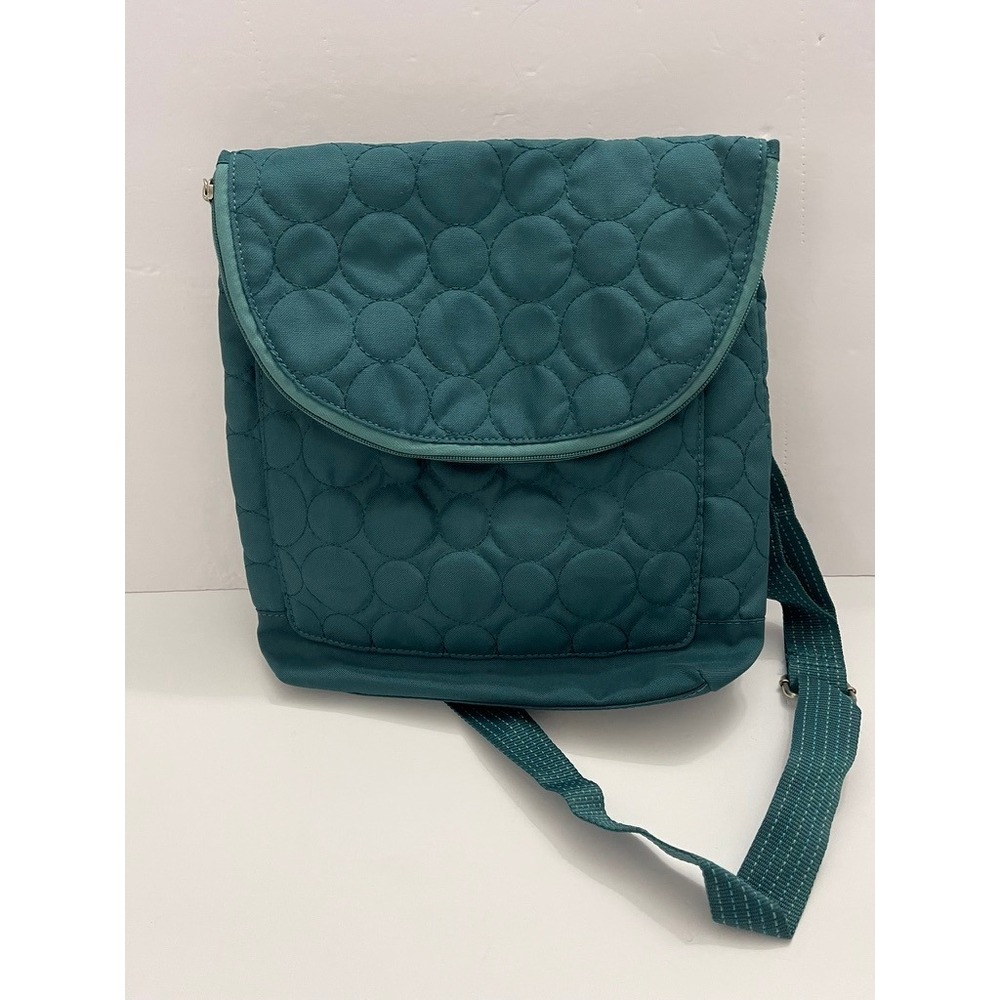Thirty-One Very You Teal Green Circle Quilted Crossbody Bag with Wallet Pouch